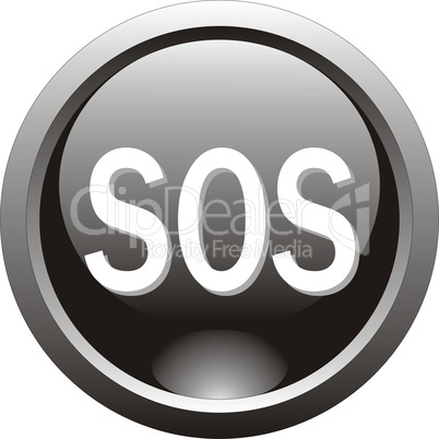 black  button  or icon for webdesign - sos