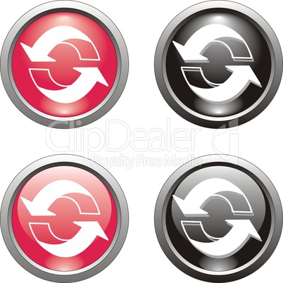 set of black and red  button  or icon for webdesign