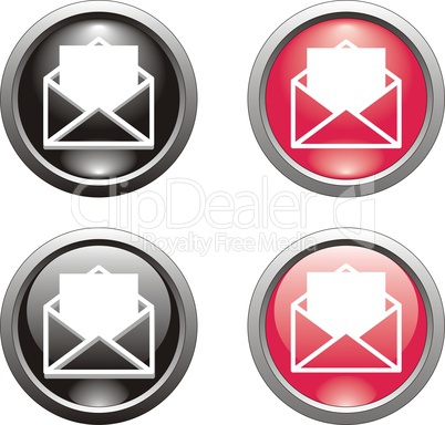 set of black and red  button  or icon for webdesign