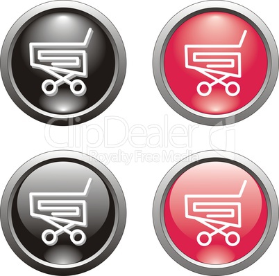 set of black and red  button  or icon for webdesign