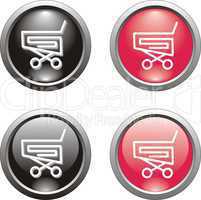 set of black and red  button  or icon for webdesign