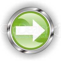 green web glossy button  or icon  with wave