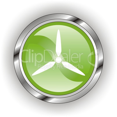 green web glossy button  or icon  with wave