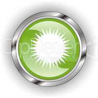 green web glossy button  or icon  with wave