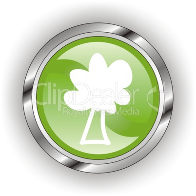 green web glossy button  or icon  with wave