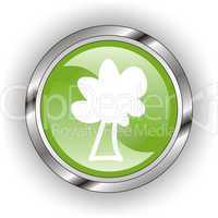 green web glossy button  or icon  with wave