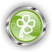 green web glossy button  or icon  with wave