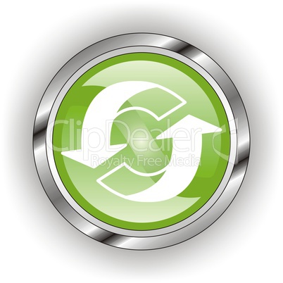 green web glossy button  or icon  with wave