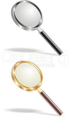 gold and metallic magnifying lens