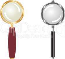 gold and metallic magnifying lens