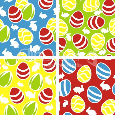 Colorful seamless pattern with easter eggs , vector set