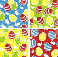 Colorful seamless pattern with easter eggs , vector set