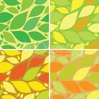 seamless pattern with leafs, autumn and summer background