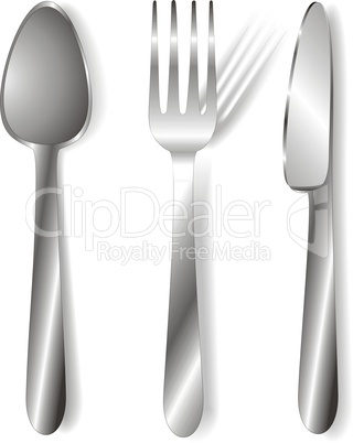 spoon, fork and knife