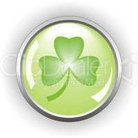 clover or shamrock button  for St Patrick?s day