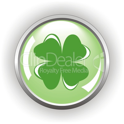 clover or shamrock button  for St Patrick?s day