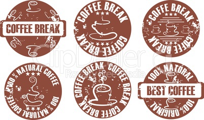 grunge coffee stamp set