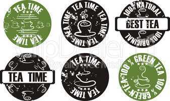 grunge tea stamp set
