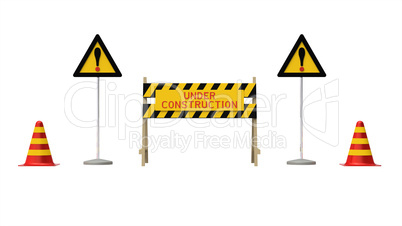 Construction and caution sign