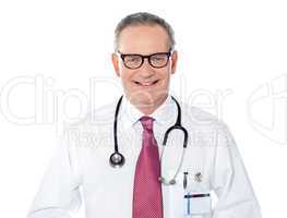 Portrait of caucasian doctor smiling