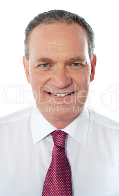 Closeup of a senior businessman