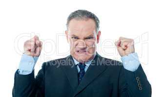 Frustrated senior businessman