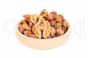 Wood bowl full of nuts
