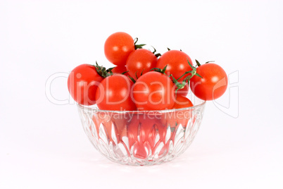 Cherry tomato in glass bowl