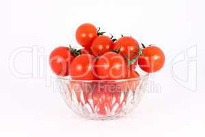 Cherry tomato in glass bowl