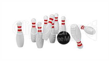 Bowling skittles and ball