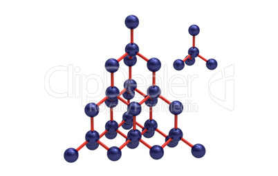 Model of a crystal lattice of diamond