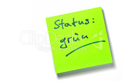 Merkzettel Status grün