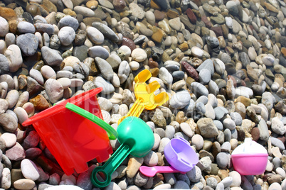 Child toys on the beach