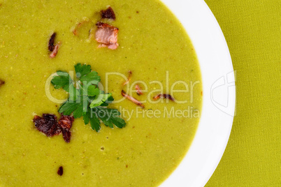 Fresh pea soup.