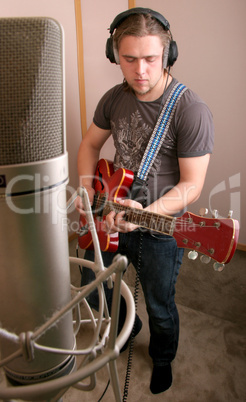 guitarist in studio