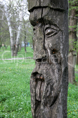 Slavic wooden idol