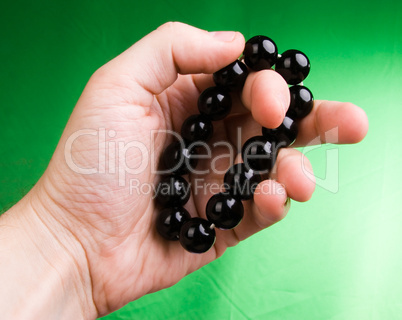 beads in hand