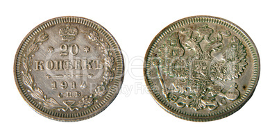 isolated old russian coin