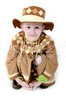 little girl in brown hat