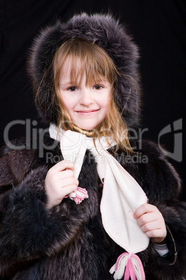 little girl in fur