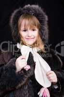 little girl in fur