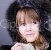 little girl in fur