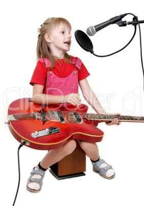 girl in audio studio