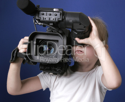 little girl and big camera