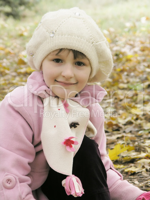 little girl in autumn