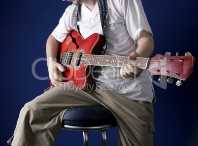 guitarist in studio