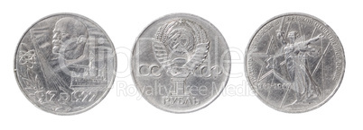 isolated two USSR coins