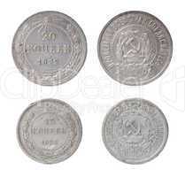 isolated two USSR coins