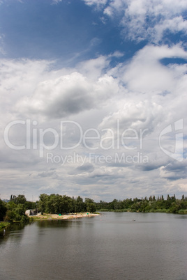 clouds under river