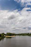 clouds under river